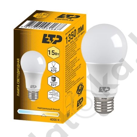 картинка Лампа светодиодная 15W A70 Е27 4000К (50) ETP от магазина