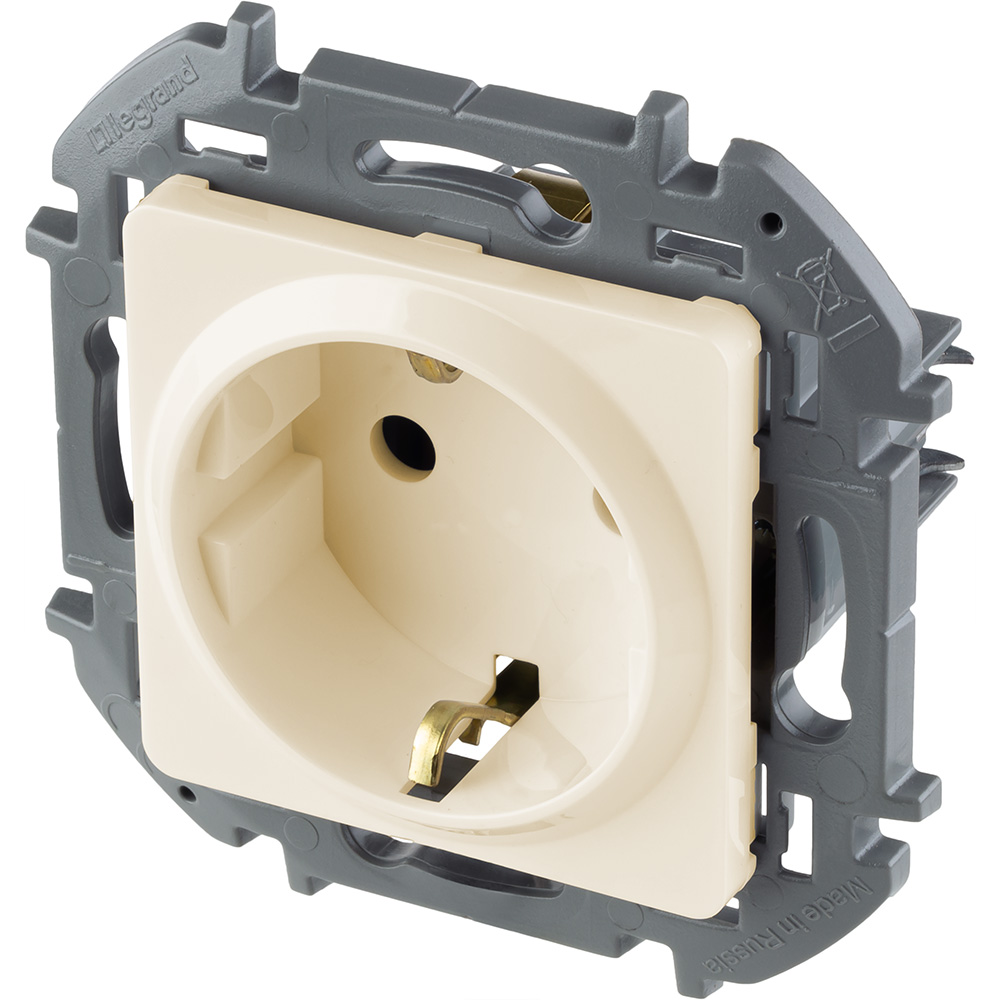 картинка Inspiria - Розетка 2P+E нем. стд. (сл.кость) от магазина