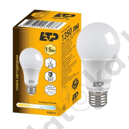 картинка Лампа светодиодная 15W A70 E27 6500K (50) ETP от магазина