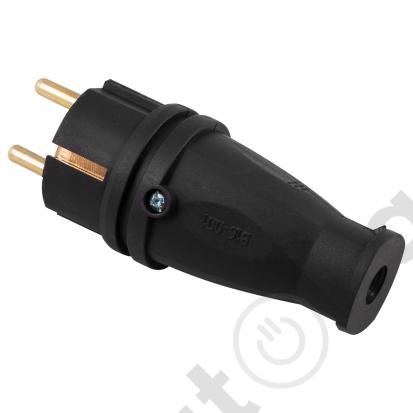 картинка Вилка В 16-001 прямая каучуковая 16А, 250В, IP44 от магазина