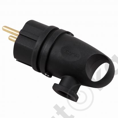 картинка Вилка В 16-002 угловая каучуковая с кольцом 16А, 250В, IP44 от магазина