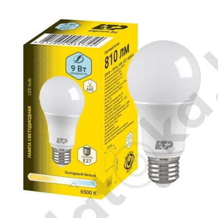 картинка Лампа светодиодная 9W A60 E27 6500K (100) ETP от магазина