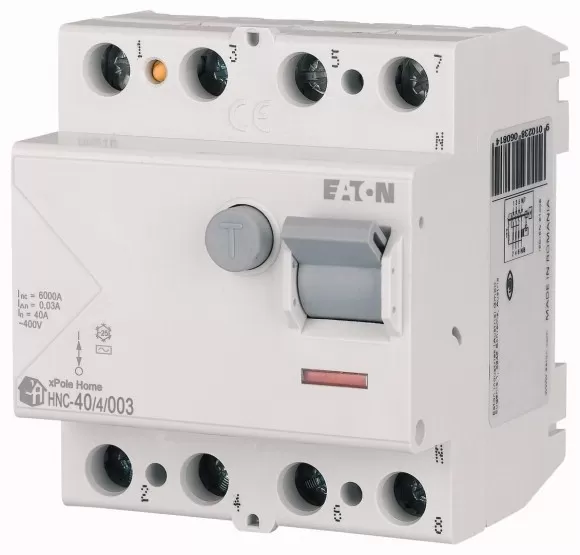 картинка УЗО HNC-40/4/003, 4P, 40A, 6kA, 30mA, тип АC, 4M от магазина